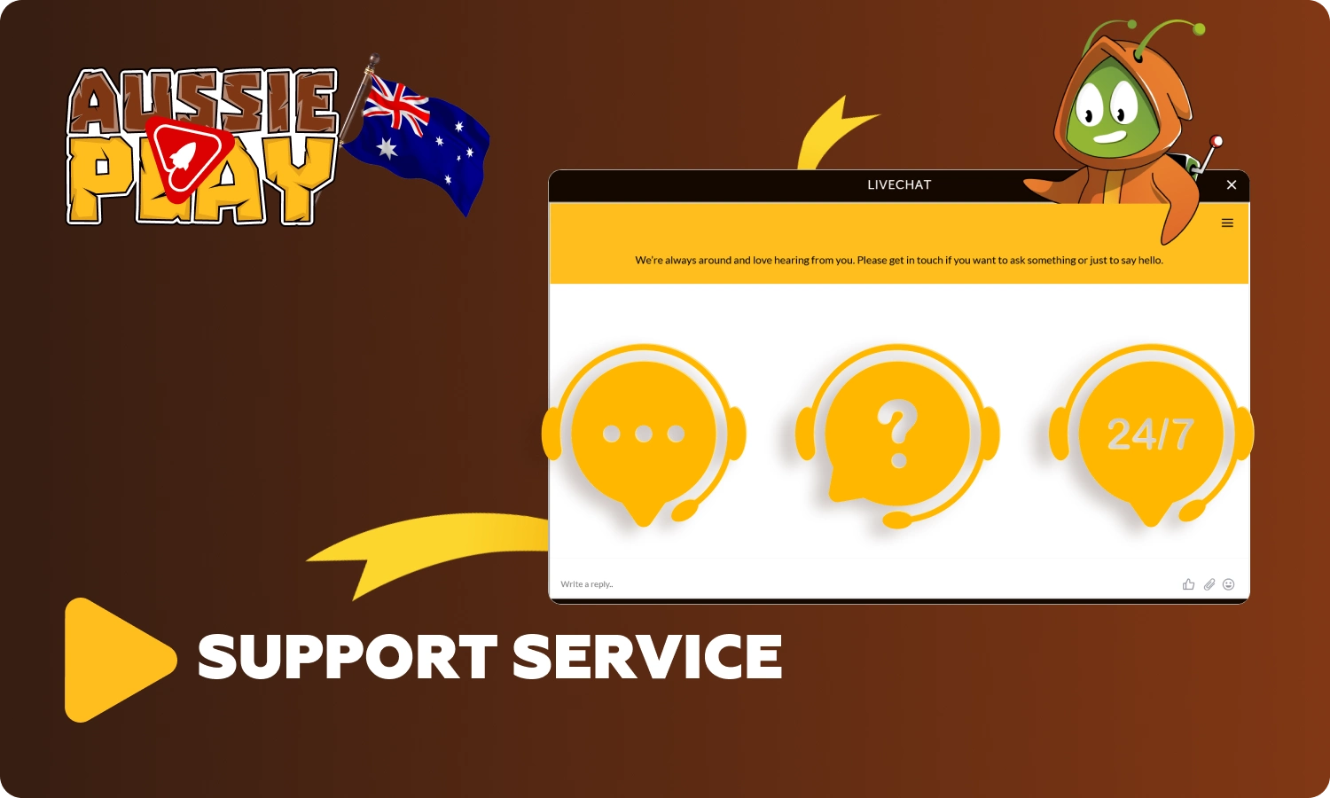 Aussie Play offers various contact options to assist players from Australia in case of questions or problems